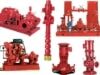 Six Fire pumps in red color and small size